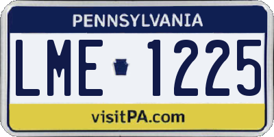 PA license plate LME1225