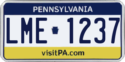 PA license plate LME1237