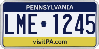 PA license plate LME1245