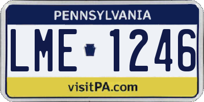 PA license plate LME1246