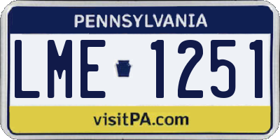 PA license plate LME1251