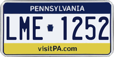 PA license plate LME1252