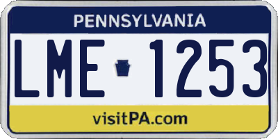 PA license plate LME1253