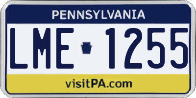 PA license plate LME1255