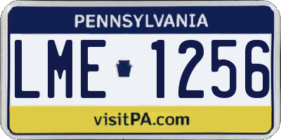 PA license plate LME1256