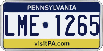 PA license plate LME1265