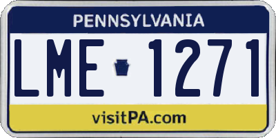 PA license plate LME1271