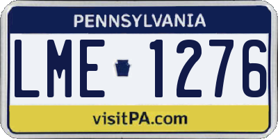 PA license plate LME1276