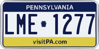 PA license plate LME1277