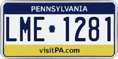 PA license plate LME1281