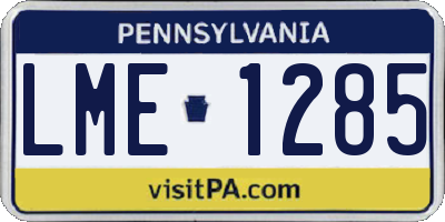 PA license plate LME1285