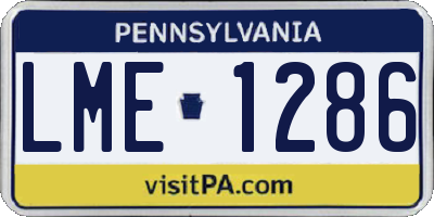 PA license plate LME1286