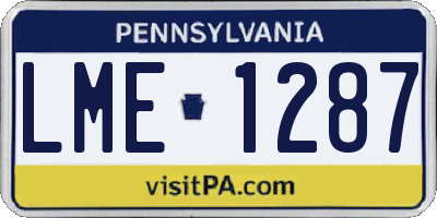 PA license plate LME1287
