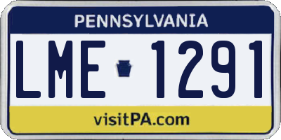 PA license plate LME1291