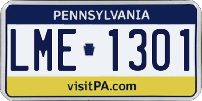 PA license plate LME1301