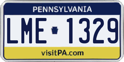 PA license plate LME1329