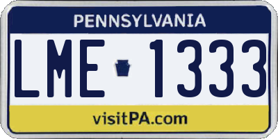 PA license plate LME1333
