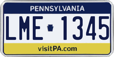 PA license plate LME1345