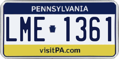 PA license plate LME1361