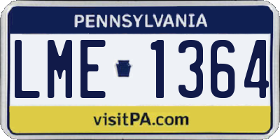 PA license plate LME1364