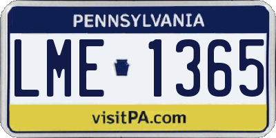 PA license plate LME1365