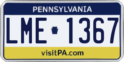 PA license plate LME1367