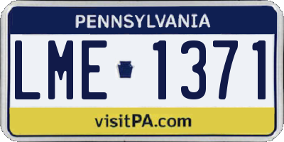PA license plate LME1371