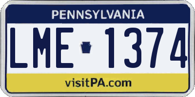 PA license plate LME1374
