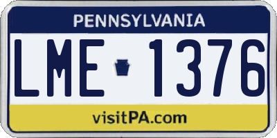 PA license plate LME1376
