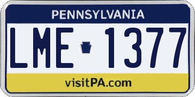 PA license plate LME1377