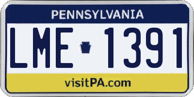 PA license plate LME1391