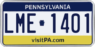 PA license plate LME1401