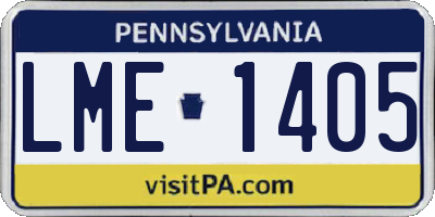 PA license plate LME1405