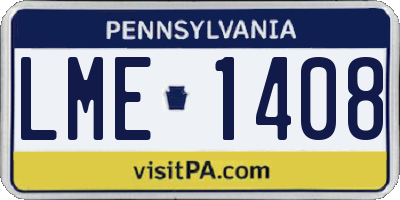 PA license plate LME1408