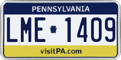 PA license plate LME1409