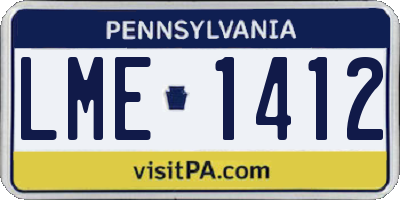 PA license plate LME1412