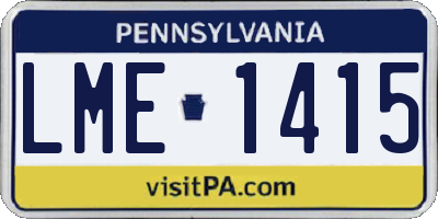 PA license plate LME1415