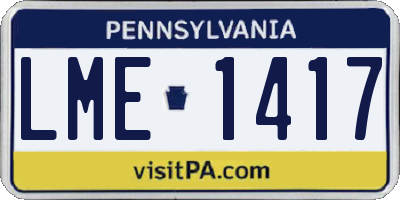 PA license plate LME1417