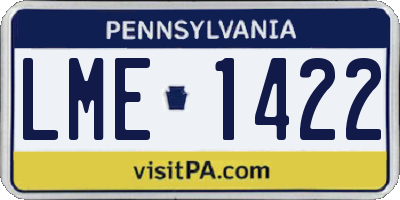 PA license plate LME1422