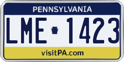 PA license plate LME1423