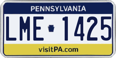 PA license plate LME1425