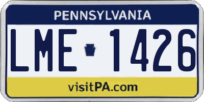 PA license plate LME1426