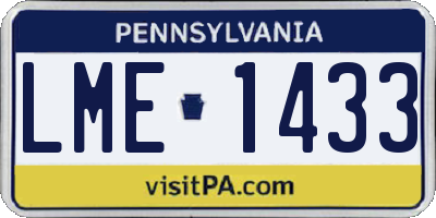 PA license plate LME1433