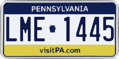 PA license plate LME1445
