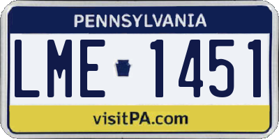 PA license plate LME1451