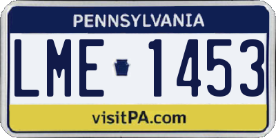 PA license plate LME1453