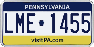 PA license plate LME1455