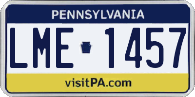 PA license plate LME1457