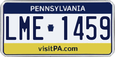 PA license plate LME1459
