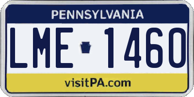 PA license plate LME1460